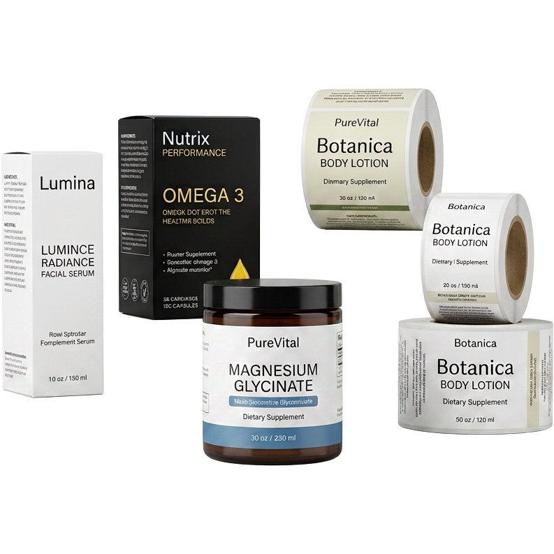 Custom folding cartons and product labels produced by Gateway